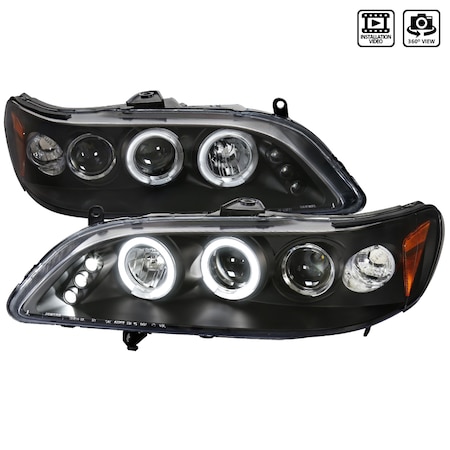 Spec-D Tuning 98-02 Honda Accord Halo LED Projector Black 2LHP-ACD98JM-TM